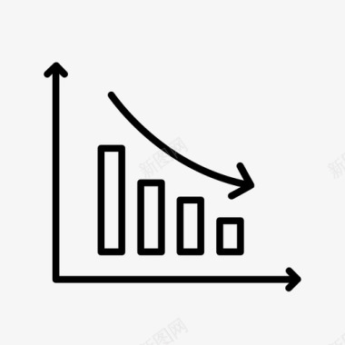 会计财务递减图递减向下图标图标