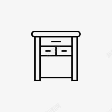 一个桌子床头柜书桌书柜图标图标