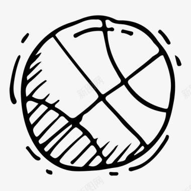 篮球体育涂鸦教育图标图标