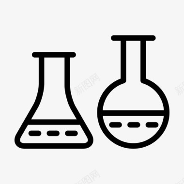 化学实验室烧瓶研究图标图标