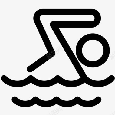 游泳人体运动图标图标