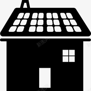 太阳能屋顶能源房屋图标图标