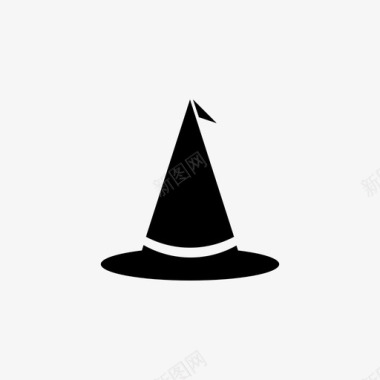 女巫帽黑色万圣节图标图标