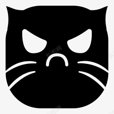 夸张表情猫恶魔猫愤怒表情符号图标图标
