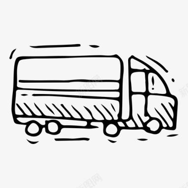 大卡车货物集装箱图标图标
