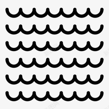海浪海洋图案图标图标