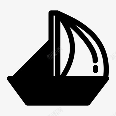 水墨风景画帆船海船图标图标