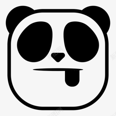 熊猫熊猫舌头表情符号韩娜表情符号熊猫版图标图标