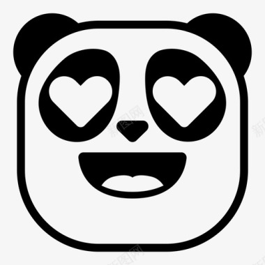 表情吧可爱的熊猫表情符号韩娜表情符号熊猫版图标图标