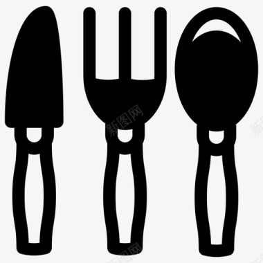 餐具叉子刀子图标图标