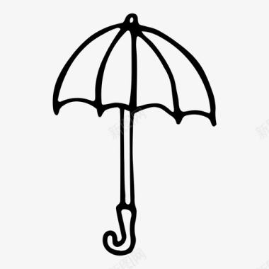 雨伞秋季手绘图标图标