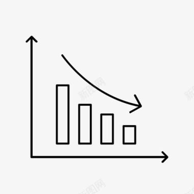 财务工作汇报递减图递减向下图标图标