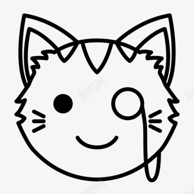 猫脸与蒙面眼镜表情浮夸图标图标