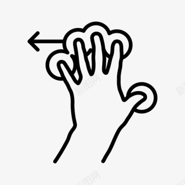 五指触摸滑梯手势互动图标图标