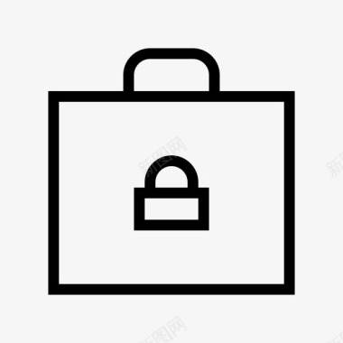 保护锁着的公文包保护安全图标图标