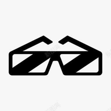 3d眼镜浮雕娱乐图标图标