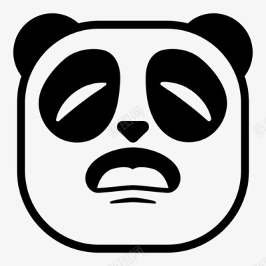 悲伤的熊猫表情符号嫉妒图标图标