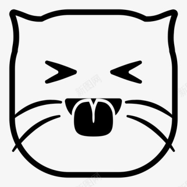 夸张表情猫猫舌头表情符号韩娜表情猫版图标图标