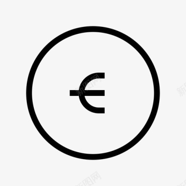 欧元欧元硬币金融金融薄图标图标