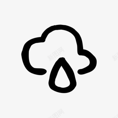 天气雨涂鸦手绘图标图标
