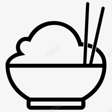 一碗酱油米饭碗一碗饭图标图标
