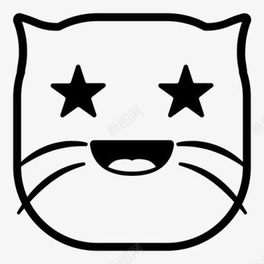 最爱猫表情符号星星图标图标