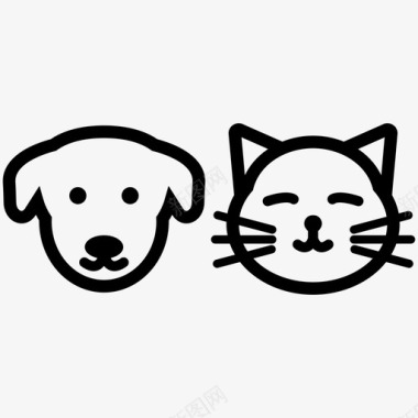 狗和猫动物宠物图标图标