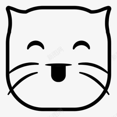 夸张表情猫猫舌头表情符号韩娜表情猫版图标图标