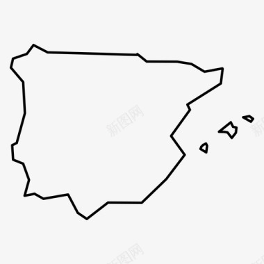 西班牙欧洲地图图标图标