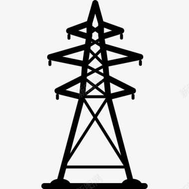 标志樱花电力线电网电力图标图标