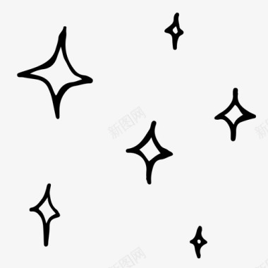 星星手绘夜晚图标图标