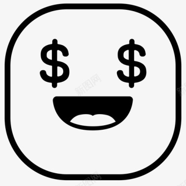 笑脸图标金钱美元表情符号图标图标