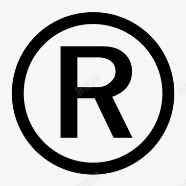 音乐室矢量图标注册标R图标