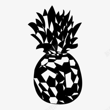 水果热带椰子菠萝抽象食品图标图标