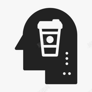 思考喝咖啡休息商务图标图标