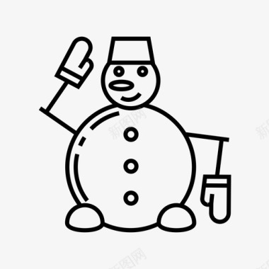 彩绘圣诞雪人雪人圣诞节冬天图标图标
