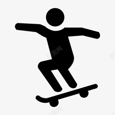 滑板运动员极限运动滑板公园图标图标