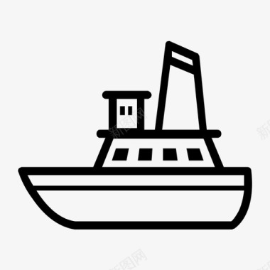 水墨风景画海船船航行图标图标