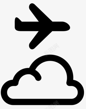 云飞机多云风景图标图标