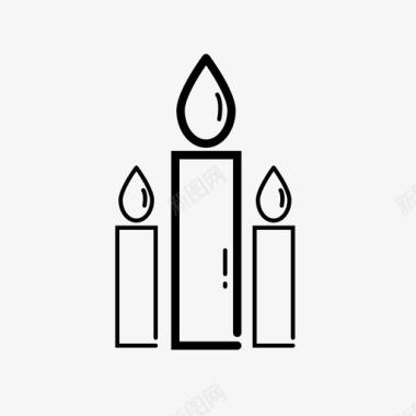 燃烧的蜡烛圣诞节装饰图标图标