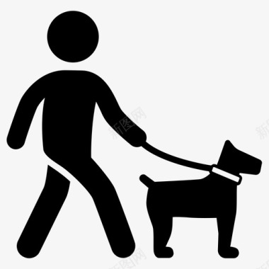 狗遛狗狗宠物图标图标