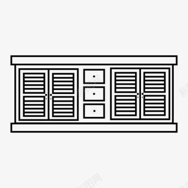 高档餐具免抠餐具柜橱柜抽屉图标图标