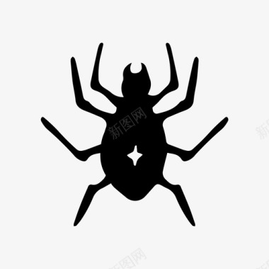 恐怖蜘蛛涂鸦绘画图标图标