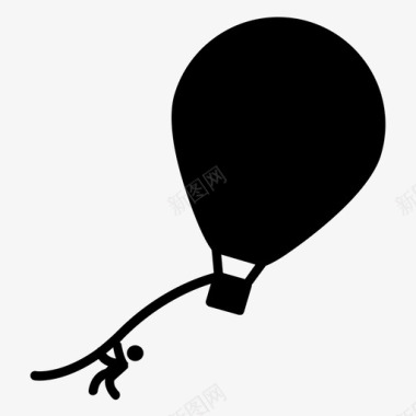 热气球飞行热气球冒险逃跑图标图标