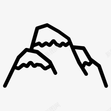 山脉徒步旅行风景图标图标