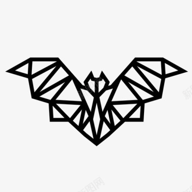 对称几何蝙蝠动物对称图标图标