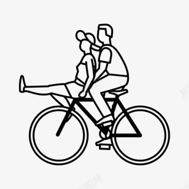 自行车情侣爱情图标图标