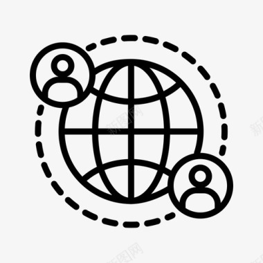 互联网商务全球通信全球社区全球联系人图标图标