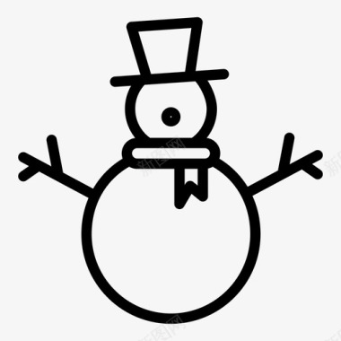 彩绘圣诞雪人雪人圣诞节寒冷图标图标