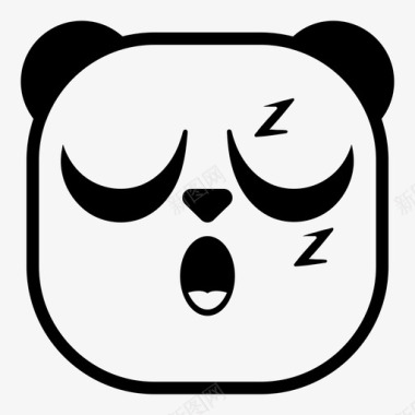 睡眠熊猫表情符号瞌睡图标图标